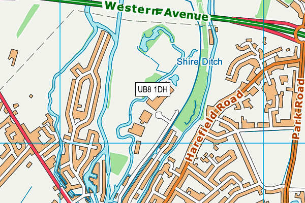 UB8 1DH map - OS VectorMap District (Ordnance Survey)