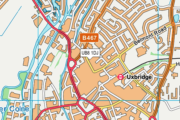 UB8 1DJ map - OS VectorMap District (Ordnance Survey) UB8 1DJ map - OS VectorMap District (Ordnance Survey)