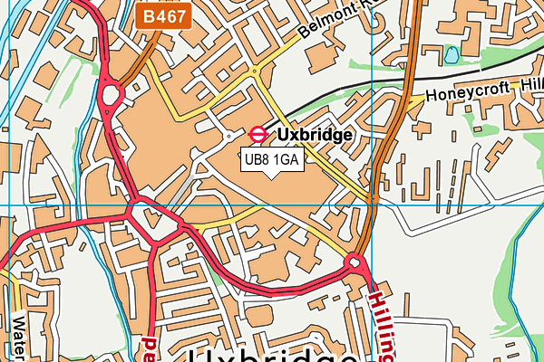 UB8 1GA map - OS VectorMap District (Ordnance Survey) UB8 1GA map - OS VectorMap District (Ordnance Survey)
