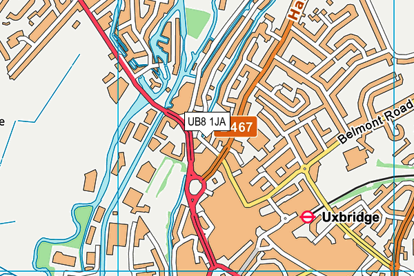 UB8 1JA map - OS VectorMap District (Ordnance Survey) UB8 1JA map - OS VectorMap District (Ordnance Survey)