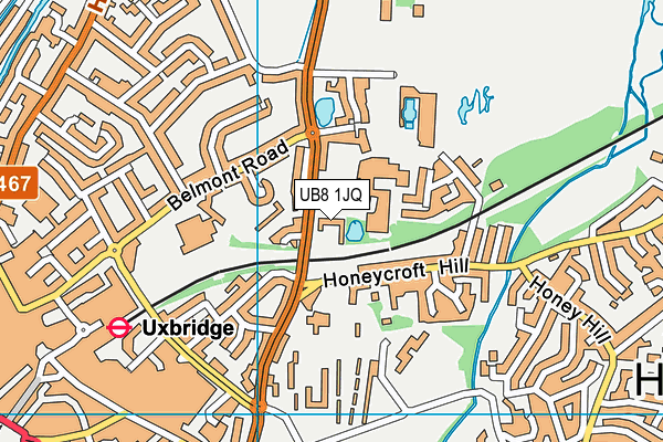 UB8 1JQ map - OS VectorMap District (Ordnance Survey) UB8 1JQ map - OS VectorMap District (Ordnance Survey)