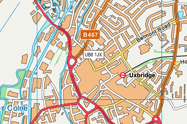 UB8 1JX map - OS VectorMap District (Ordnance Survey) UB8 1JX map - OS VectorMap District (Ordnance Survey)