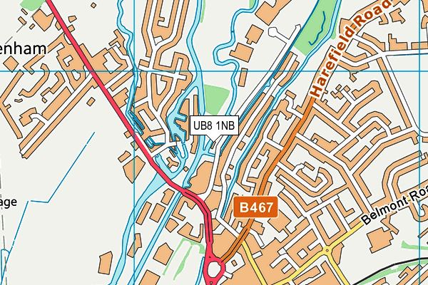 UB8 1NB map - OS VectorMap District (Ordnance Survey) UB8 1NB map - OS VectorMap District (Ordnance Survey)