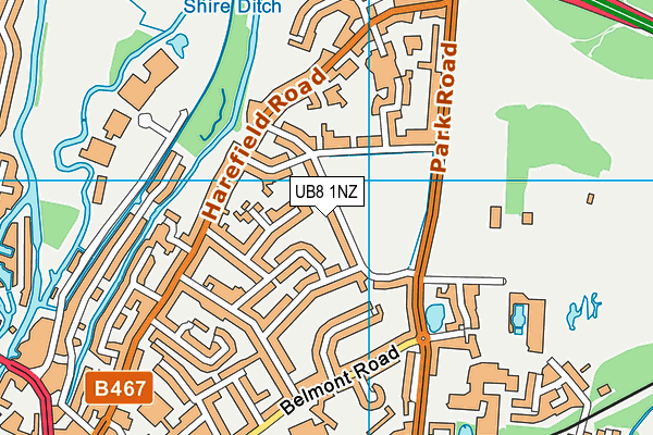 UB8 1NZ map - OS VectorMap District (Ordnance Survey) UB8 1NZ map - OS VectorMap District (Ordnance Survey)