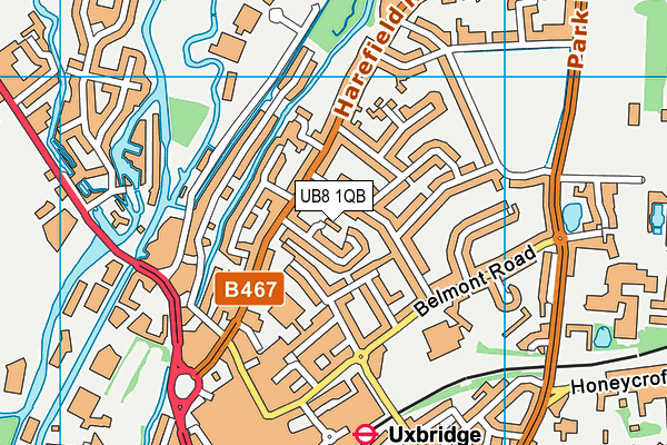 UB8 1QB map - OS VectorMap District (Ordnance Survey) UB8 1QB map - OS VectorMap District (Ordnance Survey)