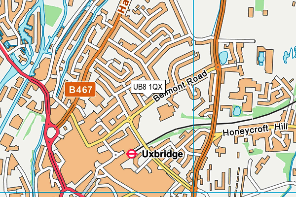 UB8 1QX map - OS VectorMap District (Ordnance Survey) UB8 1QX map - OS VectorMap District (Ordnance Survey)
