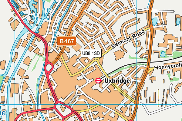 UB8 1SD map - OS VectorMap District (Ordnance Survey) UB8 1SD map - OS VectorMap District (Ordnance Survey)