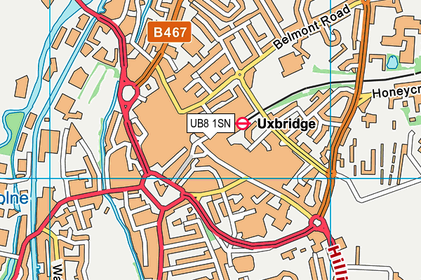 UB8 1SN map - OS VectorMap District (Ordnance Survey) UB8 1SN map - OS VectorMap District (Ordnance Survey)