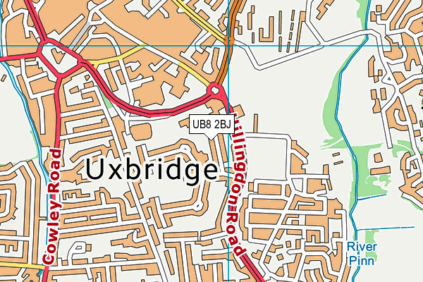 UB8 2BJ map - OS VectorMap District (Ordnance Survey) UB8 2BJ map - OS VectorMap District (Ordnance Survey)