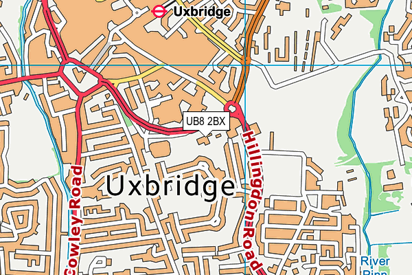 UB8 2BX map - OS VectorMap District (Ordnance Survey) UB8 2BX map - OS VectorMap District (Ordnance Survey)