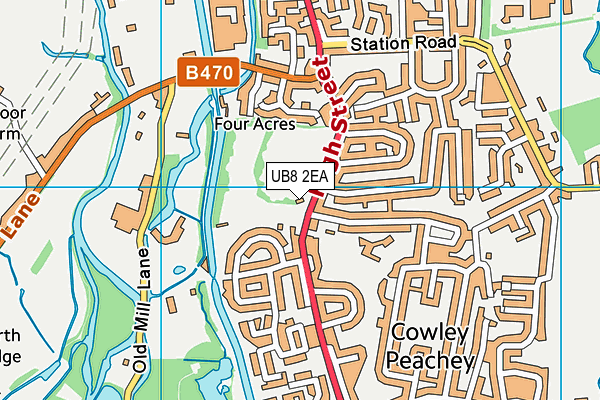 UB8 2EA map - OS VectorMap District (Ordnance Survey) UB8 2EA map - OS VectorMap District (Ordnance Survey)