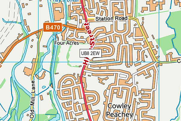 UB8 2EW map - OS VectorMap District (Ordnance Survey) UB8 2EW map - OS VectorMap District (Ordnance Survey)
