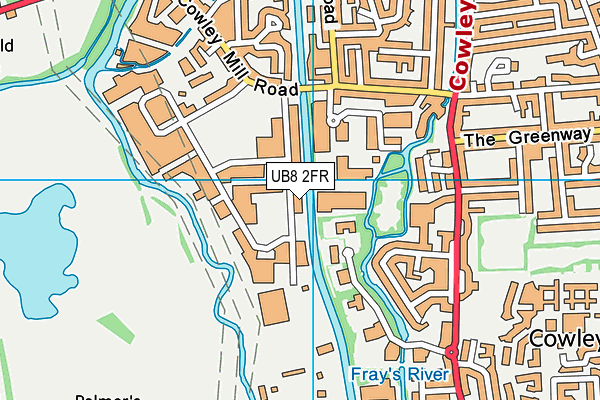 UB8 2FR map - OS VectorMap District (Ordnance Survey) UB8 2FR map - OS VectorMap District (Ordnance Survey)