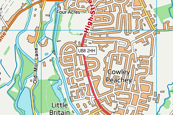 UB8 2HH map - OS VectorMap District (Ordnance Survey) UB8 2HH map - OS VectorMap District (Ordnance Survey)