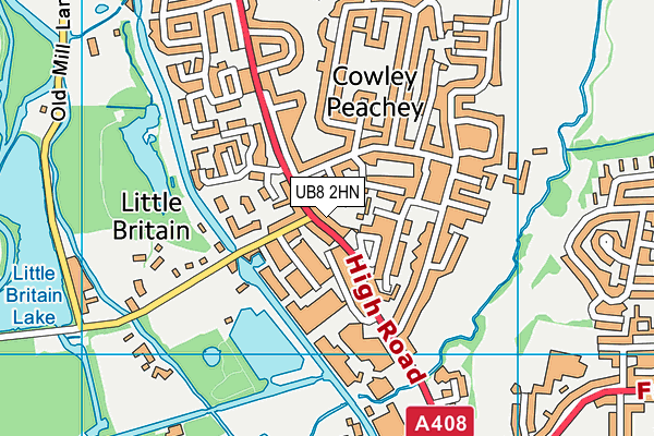 UB8 2HN map - OS VectorMap District (Ordnance Survey) UB8 2HN map - OS VectorMap District (Ordnance Survey)