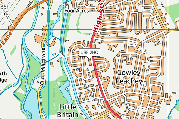 UB8 2HQ map - OS VectorMap District (Ordnance Survey) UB8 2HQ map - OS VectorMap District (Ordnance Survey)