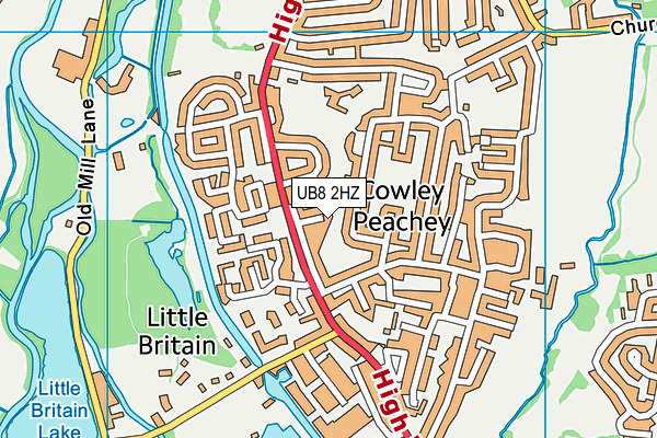 UB8 2HZ map - OS VectorMap District (Ordnance Survey) UB8 2HZ map - OS VectorMap District (Ordnance Survey)