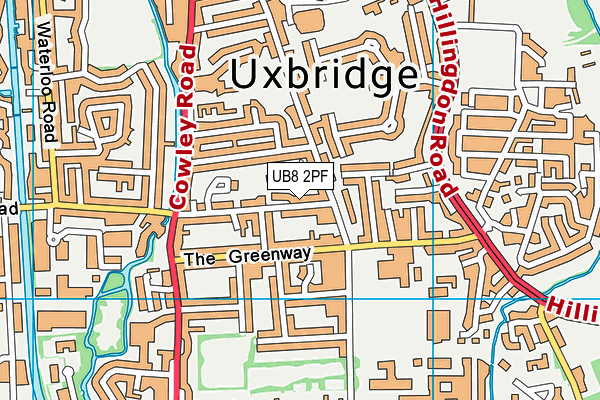 UB8 2PF map - OS VectorMap District (Ordnance Survey)