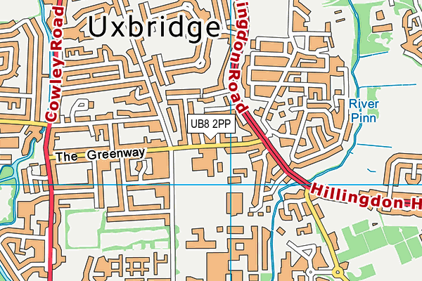UB8 2PP map - OS VectorMap District (Ordnance Survey) UB8 2PP map - OS VectorMap District (Ordnance Survey)
