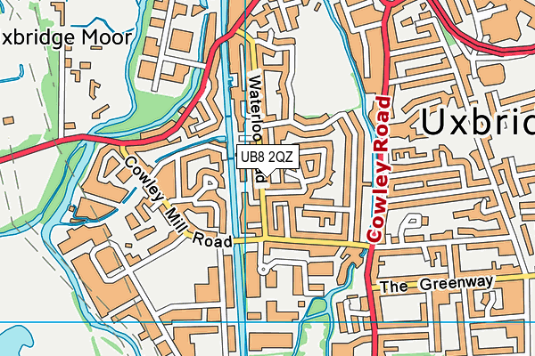 UB8 2QZ map - OS VectorMap District (Ordnance Survey) UB8 2QZ map - OS VectorMap District (Ordnance Survey)