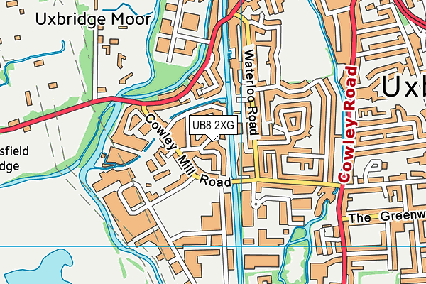 UB8 2XG map - OS VectorMap District (Ordnance Survey) UB8 2XG map - OS VectorMap District (Ordnance Survey)