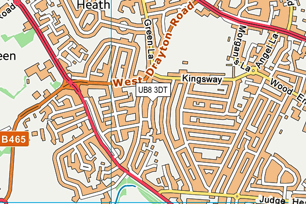 UB8 3DT map - OS VectorMap District (Ordnance Survey)