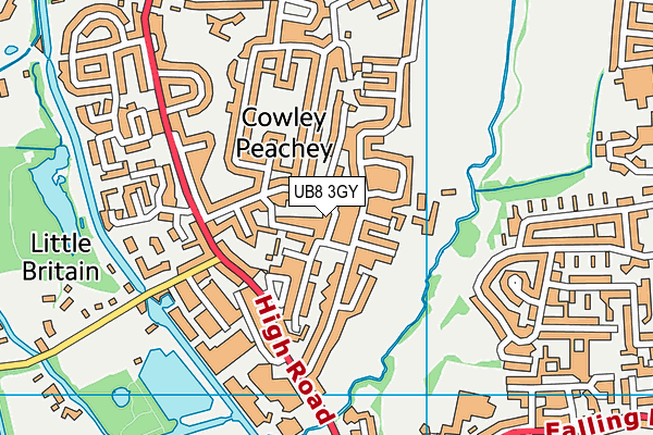 UB8 3GY map - OS VectorMap District (Ordnance Survey) UB8 3GY map - OS VectorMap District (Ordnance Survey)