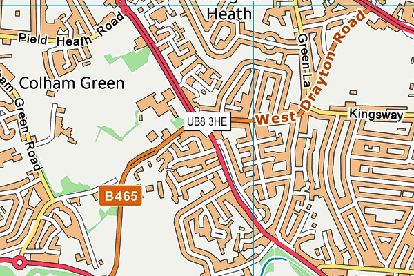UB8 3HE map - OS VectorMap District (Ordnance Survey) UB8 3HE map - OS VectorMap District (Ordnance Survey)