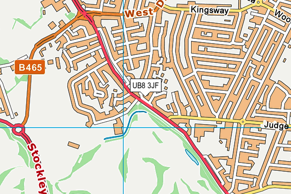 UB8 3JF map - OS VectorMap District (Ordnance Survey) UB8 3JF map - OS VectorMap District (Ordnance Survey)
