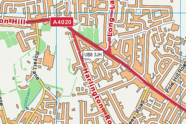 UB8 3JH map - OS VectorMap District (Ordnance Survey)