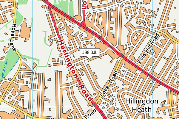 UB8 3JL map - OS VectorMap District (Ordnance Survey)