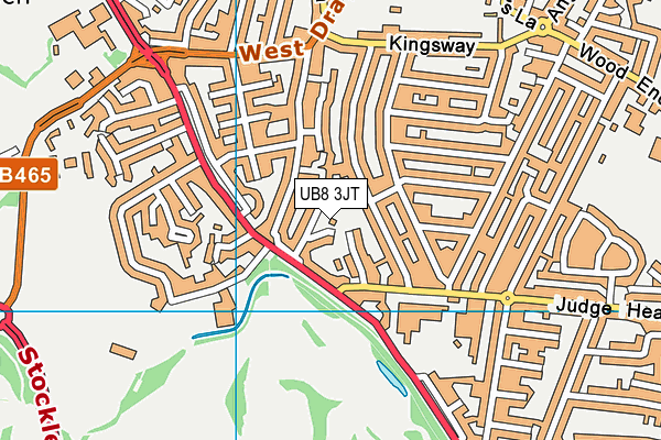 UB8 3JT map - OS VectorMap District (Ordnance Survey) UB8 3JT map - OS VectorMap District (Ordnance Survey)