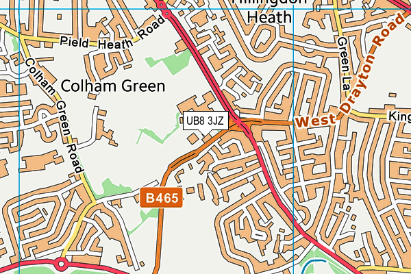 UB8 3JZ map - OS VectorMap District (Ordnance Survey) UB8 3JZ map - OS VectorMap District (Ordnance Survey)