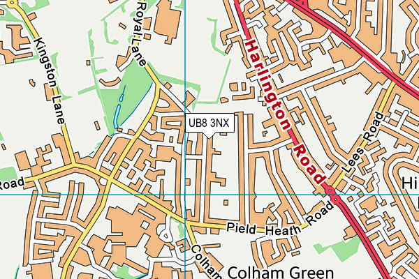 UB8 3NX map - OS VectorMap District (Ordnance Survey)