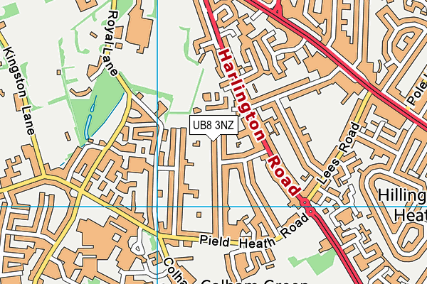 UB8 3NZ map - OS VectorMap District (Ordnance Survey) UB8 3NZ map - OS VectorMap District (Ordnance Survey)