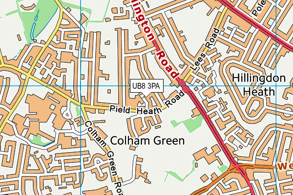 UB8 3PA map - OS VectorMap District (Ordnance Survey)