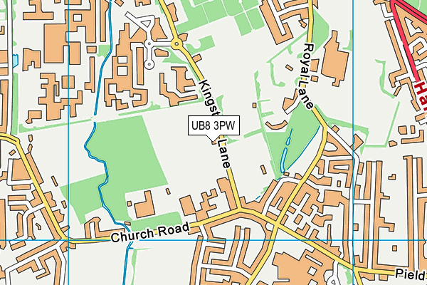 UB8 3PW map - OS VectorMap District (Ordnance Survey) UB8 3PW map - OS VectorMap District (Ordnance Survey)