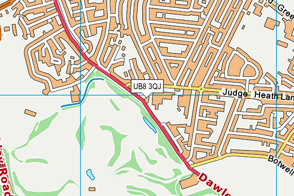 UB8 3QJ map - OS VectorMap District (Ordnance Survey) UB8 3QJ map - OS VectorMap District (Ordnance Survey)
