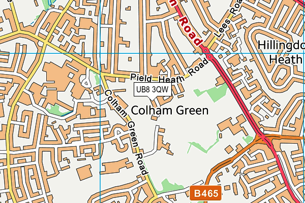 UB8 3QW map - OS VectorMap District (Ordnance Survey) UB8 3QW map - OS VectorMap District (Ordnance Survey)