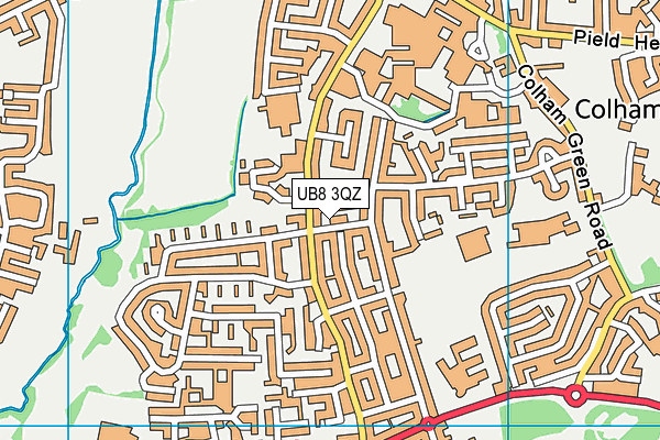 UB8 3QZ map - OS VectorMap District (Ordnance Survey) UB8 3QZ map - OS VectorMap District (Ordnance Survey)