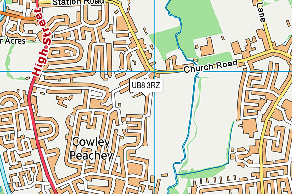 UB8 3RZ map - OS VectorMap District (Ordnance Survey) UB8 3RZ map - OS VectorMap District (Ordnance Survey)