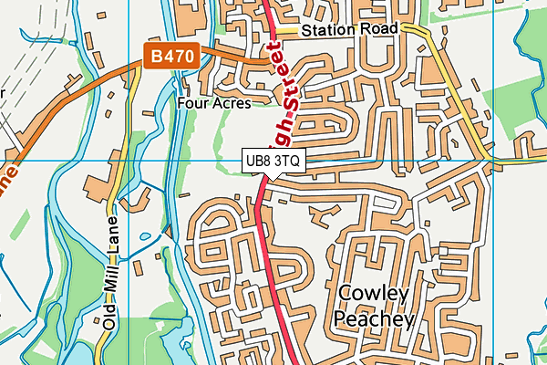 UB8 3TQ map - OS VectorMap District (Ordnance Survey) UB8 3TQ map - OS VectorMap District (Ordnance Survey)