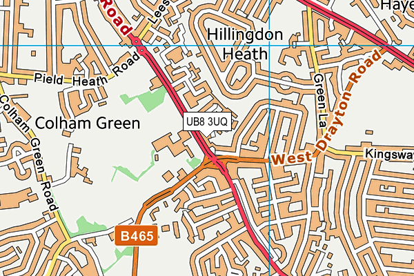 UB8 3UQ map - OS VectorMap District (Ordnance Survey)