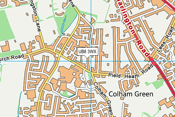 UB8 3WX map - OS VectorMap District (Ordnance Survey) UB8 3WX map - OS VectorMap District (Ordnance Survey)