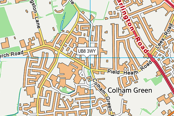 UB8 3WY map - OS VectorMap District (Ordnance Survey) UB8 3WY map - OS VectorMap District (Ordnance Survey)