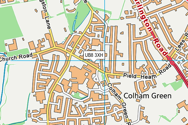 UB8 3XH map - OS VectorMap District (Ordnance Survey) UB8 3XH map - OS VectorMap District (Ordnance Survey)