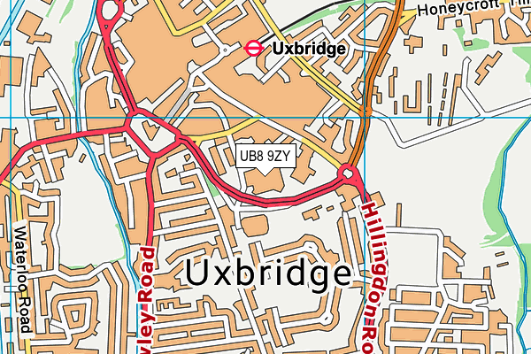 UB8 9ZY map - OS VectorMap District (Ordnance Survey) UB8 9ZY map - OS VectorMap District (Ordnance Survey)