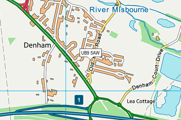UB9 5AW map - OS VectorMap District (Ordnance Survey) UB9 5AW map - OS VectorMap District (Ordnance Survey)