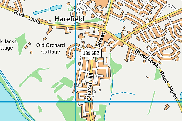 UB9 6BZ map - OS VectorMap District (Ordnance Survey)