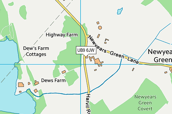 UB9 6JW map - OS VectorMap District (Ordnance Survey)